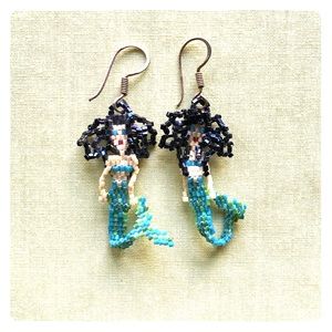 Beaded mermaid earrings